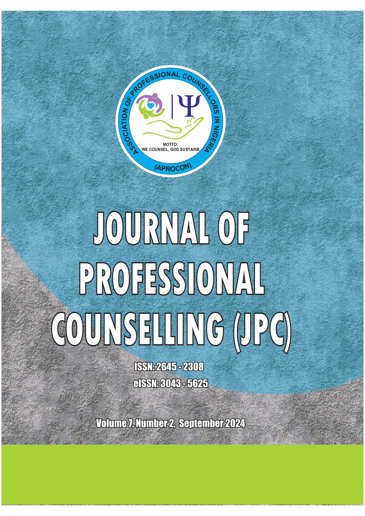 					View Vol. 8 No. 2 (2025): Journal of Professional Counseling.
				